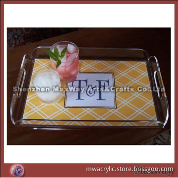 Table High Transparent Acrylic Cookie Tray With Resonable Handle